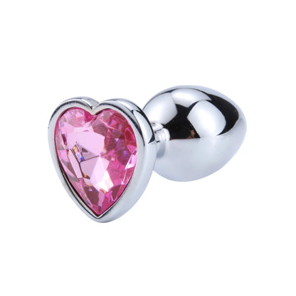 LustLab:3 Sizes S/M/L Heart-Shaped Metal Decorative Plug - Multiple Colors