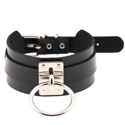 LustLab: PU Leather Choker Collar - Adjustable Fashion Accessory for Roleplay and Gothic Style