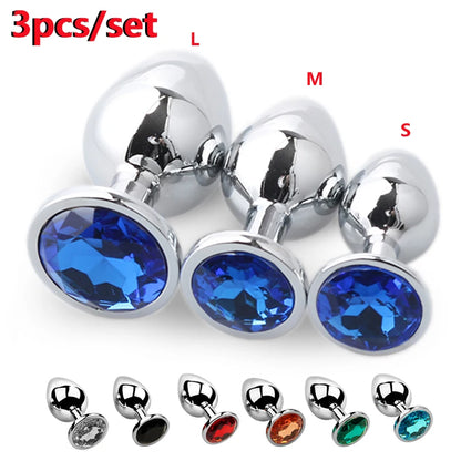 LustLab: 3 Sizes/Set Metal Decorative Plugs