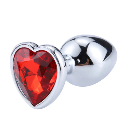 LustLab:3 Sizes S/M/L Heart-Shaped Metal Decorative Plug - Multiple Colors