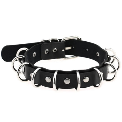 LustLab: PU Leather Choker Collar - Adjustable Fashion Accessory for Roleplay and Gothic Style