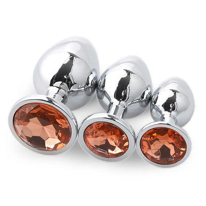 LustLab: 3 Sizes/Set Metal Decorative Plugs