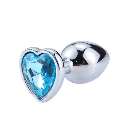 LustLab:3 Sizes S/M/L Heart-Shaped Metal Decorative Plug - Multiple Colors