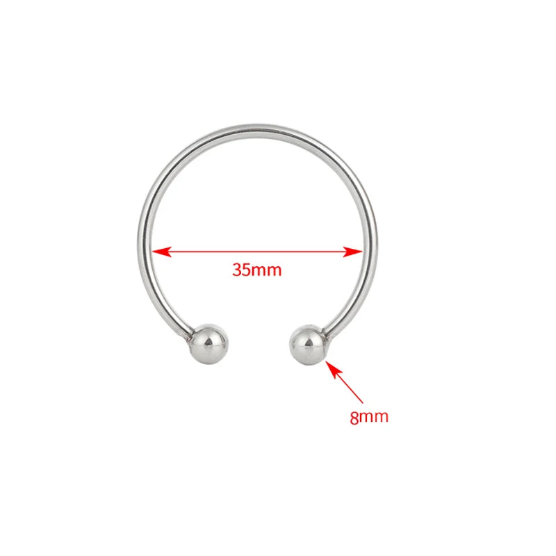 Penis Ring Head Glans Stainless Steel Penis Ring 25-30-35-40mm Semen Cock Ring Sex toys for For Male Penis Enlargement Erection