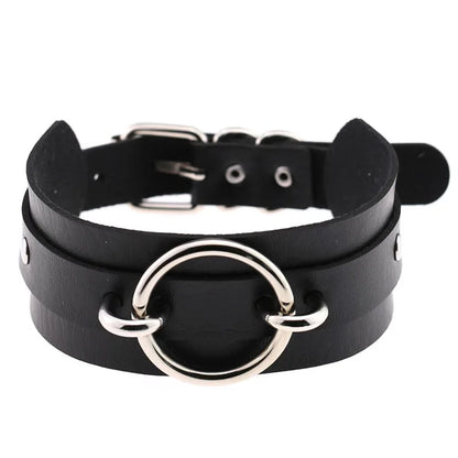 LustLab: PU Leather Choker Collar - Adjustable Fashion Accessory for Roleplay and Gothic Style