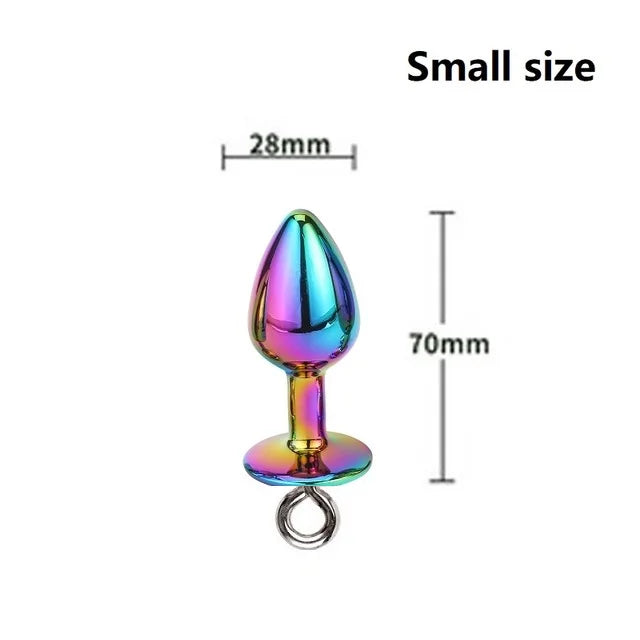 Small Medium Large Anal Beads Butt plug Pearl Nipple Clamps Set With Chain Metal Breast Clip Bondage Slave Couple Game Sex Toy