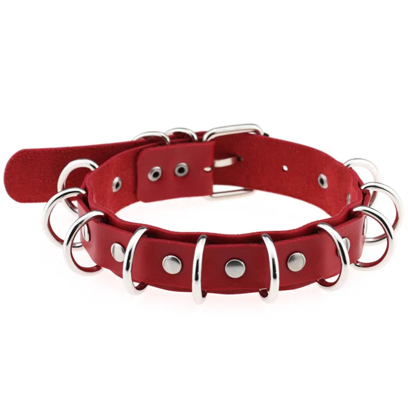 LustLab: PU Leather Choker Collar - Adjustable Fashion Accessory for Roleplay and Gothic Style