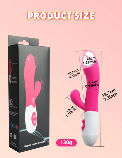 Rabbit Vibrator Dildo Powerful Dual Vibration G Spot Clitoris Stimulation Masturbators Vaginal Massager Adult For Women Sex Toys