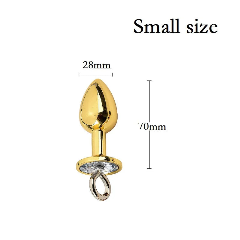 Small Medium Large Anal Beads Butt plug Pearl Nipple Clamps Set With Chain Metal Breast Clip Bondage Slave Couple Game Sex Toy