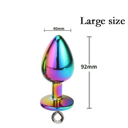 Small Medium Large Anal Beads Butt plug Pearl Nipple Clamps Set With Chain Metal Breast Clip Bondage Slave Couple Game Sex Toy