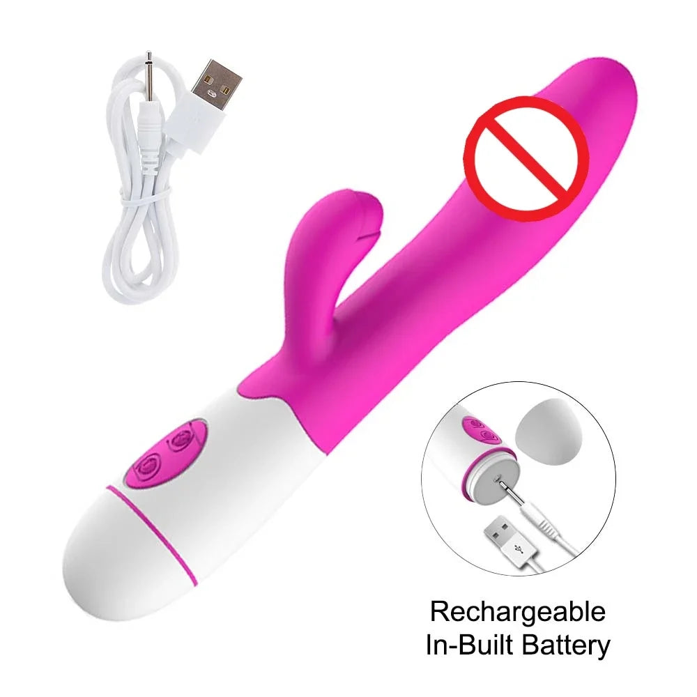 Rabbit Vibrator Dildo Powerful Dual Vibration G Spot Clitoris Stimulation Masturbators Vaginal Massager Adult For Women Sex Toys