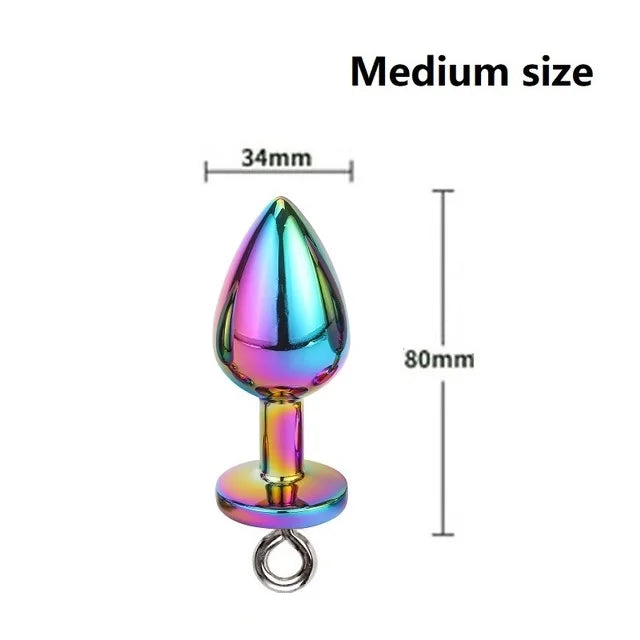 Small Medium Large Anal Beads Butt plug Pearl Nipple Clamps Set With Chain Metal Breast Clip Bondage Slave Couple Game Sex Toy