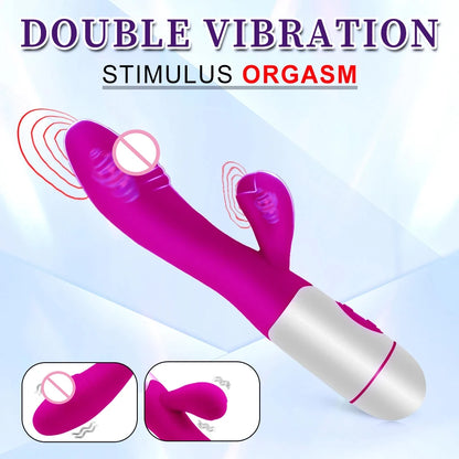 Rabbit Vibrator Dildo Powerful Dual Vibration G Spot Clitoris Stimulation Masturbators Vaginal Massager Adult For Women Sex Toys