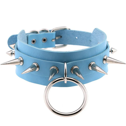 LustLab: PU Leather Choker Collar - Adjustable Fashion Accessory for Roleplay and Gothic Style