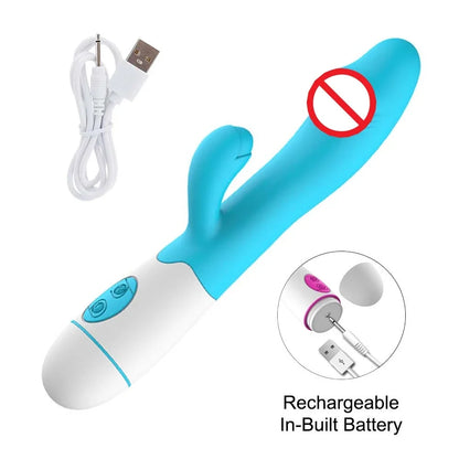 Rabbit Vibrator Dildo Powerful Dual Vibration G Spot Clitoris Stimulation Masturbators Vaginal Massager Adult For Women Sex Toys