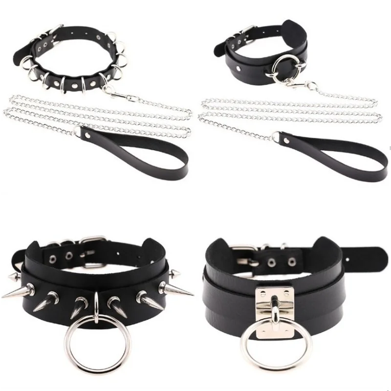 LustLab: PU Leather Choker Collar - Adjustable Fashion Accessory for Roleplay and Gothic Style