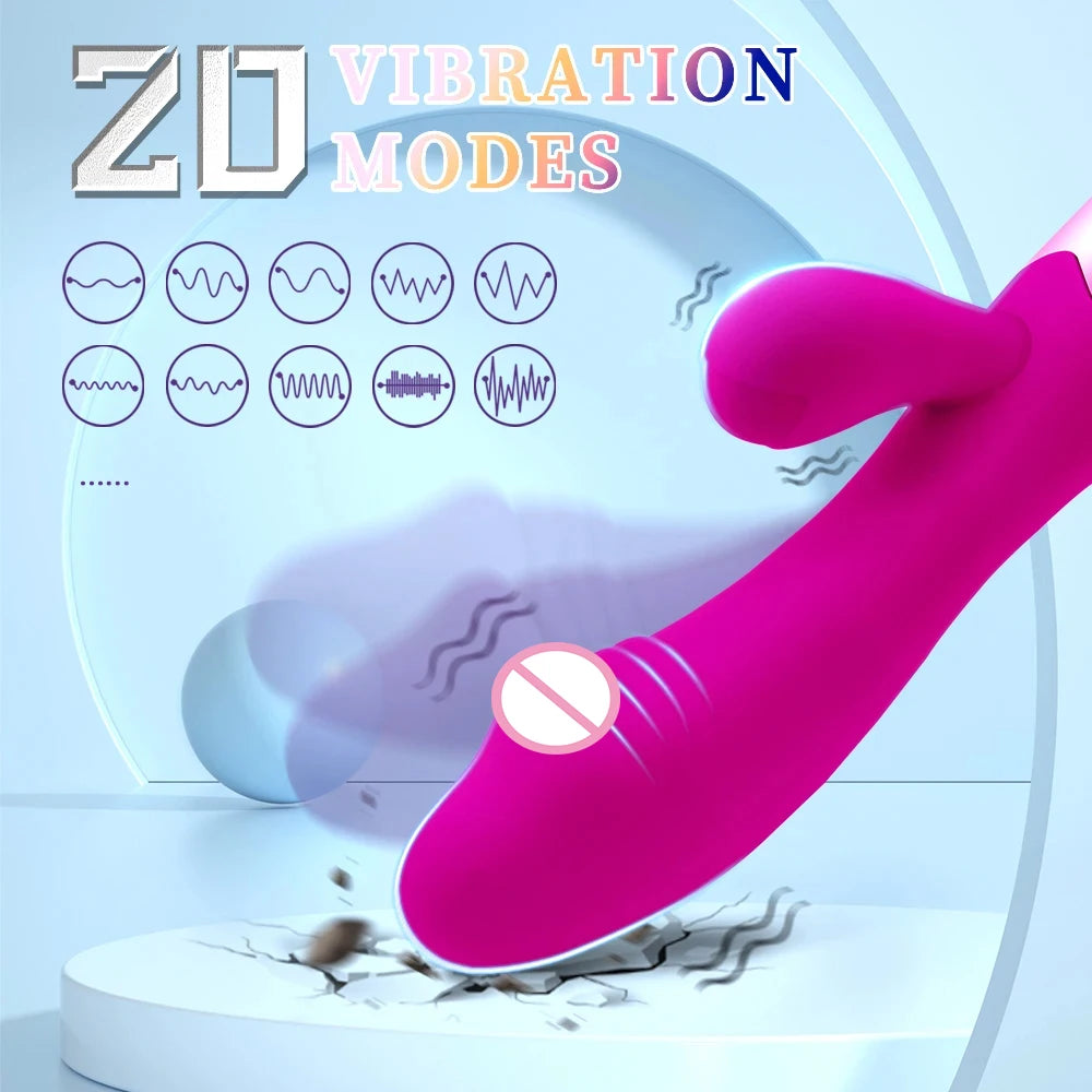 Rabbit Vibrator Dildo Powerful Dual Vibration G Spot Clitoris Stimulation Masturbators Vaginal Massager Adult For Women Sex Toys