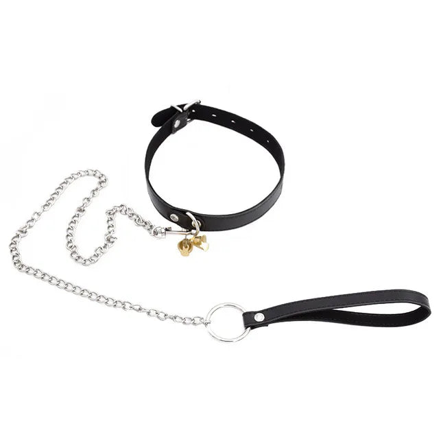 LustLab: PU Leather Choker Collar - Adjustable Fashion Accessory for Roleplay and Gothic Style