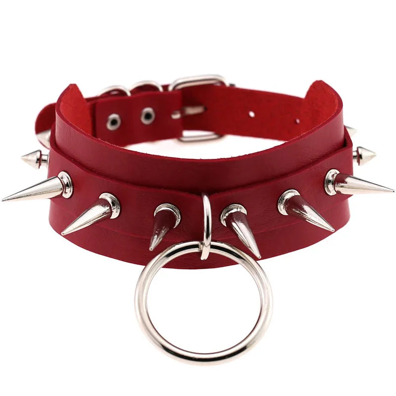 LustLab: PU Leather Choker Collar - Adjustable Fashion Accessory for Roleplay and Gothic Style