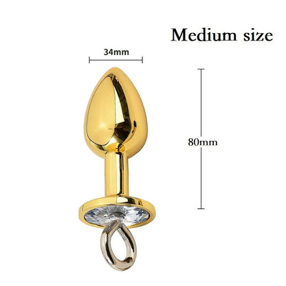 Small Medium Large Anal Beads Butt plug Pearl Nipple Clamps Set With Chain Metal Breast Clip Bondage Slave Couple Game Sex Toy